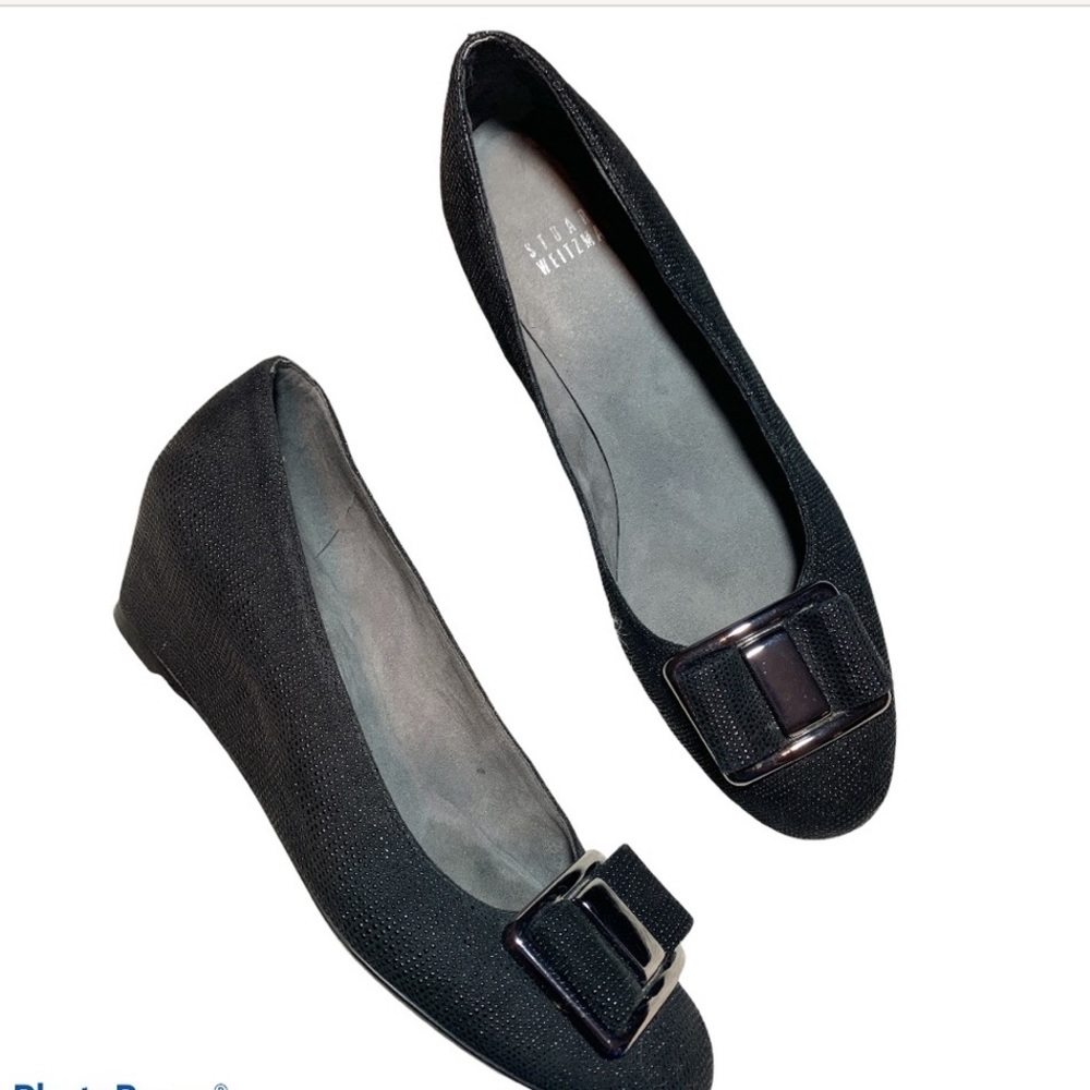 🦋 Stuart Weitzman gorgeous black wedges, size 6.5M